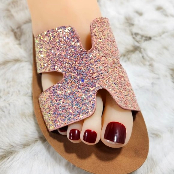 Cape Robbin Blazing Star Glitter Slide Summer Sandals - Picture 2 of 6